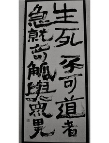 2012年　独立選抜書展　入選作品<br />臨書『生死不可道者。。。』            　